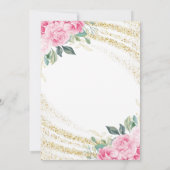 金ゴールドグリッターピンクローズ20誕生日 招待状 (裏面)