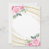 金ゴールドグリッターピンクローズSweet sixteen16誕生日 招待状 (裏面)