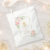 金ゴールドグリッターピンク牡丹フローラ聖餐会 フェイバーバッグ (クリップ留めされた状態)