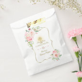 金ゴールドグリッターピンク牡丹フローラ聖餐会 フェイバーバッグ (封をした状態)