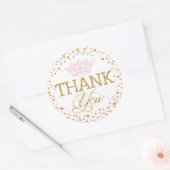 金ゴールドグリッターピンク王室のプリンセスベビーシャワー ラウンドシール (封筒)