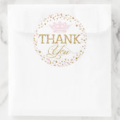 金ゴールドグリッターピンク王室のプリンセスベビーシャワー ラウンドシール (バッグ)