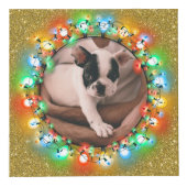 金ゴールドグリッターファイブフォトクリスマスホリデー写真 フォトキューブ (右)