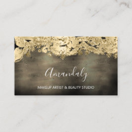 金ゴールドグリッターファッションショップブラック 名刺