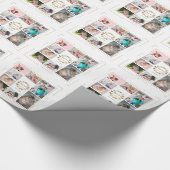 金ゴールドグリッターファミリーフォトコラージュハッピーイースター ラッピングペーパー (角)