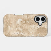 金ゴールドグリッターファンシー幾何学的パターン iPhone 16ケース (裏面横)