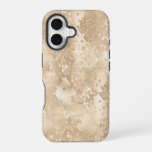 金ゴールドグリッターファンシー幾何学的パターン iPhone 16ケース (裏面)