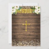 金ゴールドグリッターフィエスタボーイツインバプティスマ《キリスト教》洗礼式や命名式 招待状 (裏面)