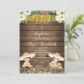 金ゴールドグリッターフィエスタボーイ&ガールバプティズム《キリスト教》洗礼式や命名式 招待状 (スタンド正面)