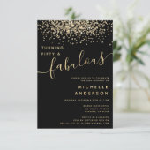 金ゴールドグリッターフィフティ&素晴らしい50th誕生日パーティー 招待状 (スタンド正面)
