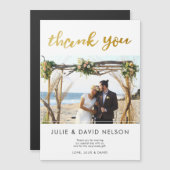 金ゴールドグリッターフェイクフォイルの手のレタリング感謝してい (正面/裏面)