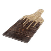 金ゴールドグリッターフェイク木材エポキシ樹脂ルック カッティングボード (角)