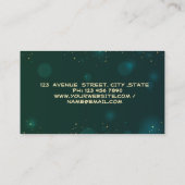 金ゴールドグリッターフェザーストライプシャンパンマビザリーグリーン 名刺 (裏面)