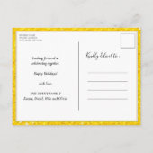 金ゴールドグリッターフェスティバルブラッククリスマスホリデーパーティー インビテーションポストカード (裏面)