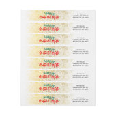 金ゴールドグリッターフェスティバルホリデーメリークリスマス ラップアラウンドラベル (シート)