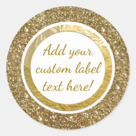 金ゴールドグリッターフォイルプリントカスタムクラフト結婚の恩恵 ラウンドシール