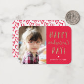 金ゴールドグリッターフォトクラスルームハッピーバレンタインデー ノートカード (正面/裏面インサイチュ)