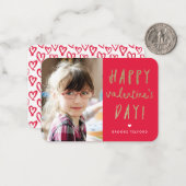 金ゴールドグリッターフォトクラスルームハッピーバレンタインデー ノートカード (正面/裏面インサイチュ)