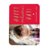 金ゴールドグリッターフォトバレンタインデー マグネット (縦)