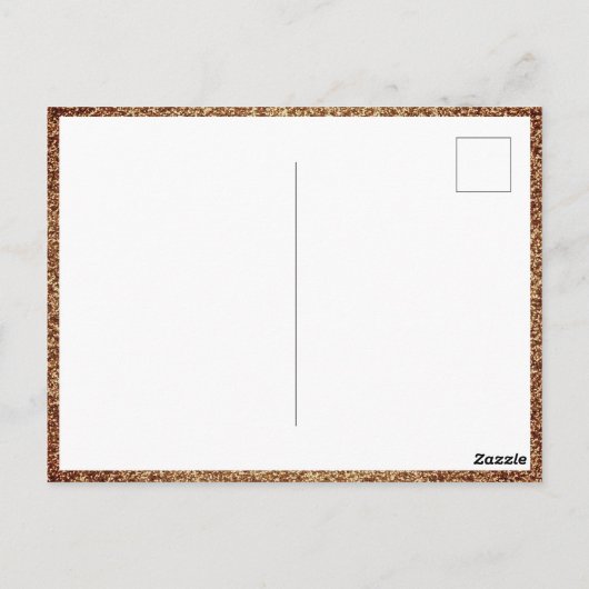 金ゴールドグリッターフォト誕生日ありがとう ポストカード (裏面)