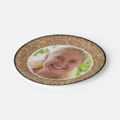 金ゴールドグリッターフォト誕生日 ペーパープレート (アングル)