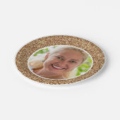 金ゴールドグリッターフォト誕生日 ペーパープレート (アングル)