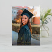 金ゴールドグリッターフォトVERフォイル研究科発表 箔招待状 (立ち正面)