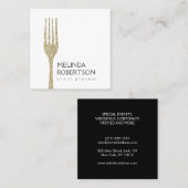 金ゴールドグリッターフォークイベントプランナー スクエア名刺 (正面/裏面)
