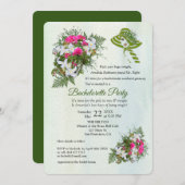 金ゴールドグリッターフラワーブーケバチェロレッテ 招待状 (正面/裏面)