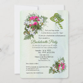 金ゴールドグリッターフラワーブーケバチェロレッテ 招待状