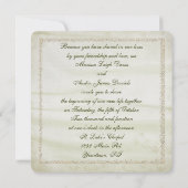 金ゴールドグリッターフレームとフローラブーケ 招待状 (裏面)