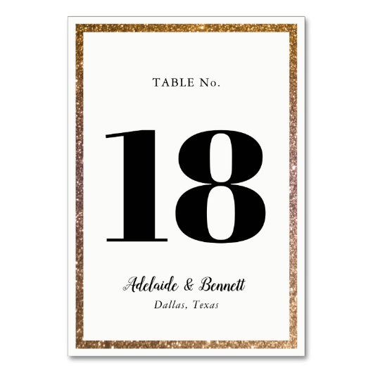 金ゴールドグリッターフレームテーブル番号 テーブルナンバー (裏面)
