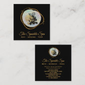 *~*金ゴールドグリッターフレームバラフローラOpal スクエア名刺 (正面/裏面)