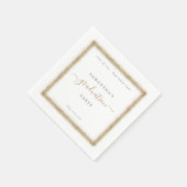 金ゴールドグリッターフレーム年名卒業パーティ スタンダードカクテルナプキン (角)