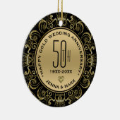 金ゴールドグリッターフレーム結婚50周年記念 セラミックオーナメント (右)