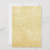 金ゴールドグリッターフローラサプライズ40歳の誕生日 招待状 (裏面)