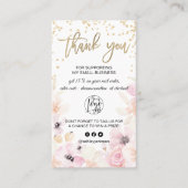 金ゴールドグリッターフローラパステルのロゴオーダ感謝していーユー 名刺 (正面)