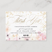 金ゴールドグリッターフローラパステルロゴスクリプ感謝していトユー 名刺 (正面)