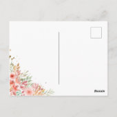 金ゴールドグリッターフローラフォトガール誕生のお知らせ ポストカード (裏面)