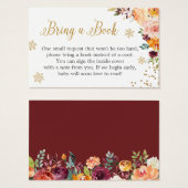 金ゴールドグリッターフローラベビーシャワー書依頼カード (正面&裏面)