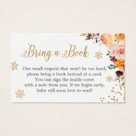 金ゴールドグリッターフローラベビーシャワー書依頼カード