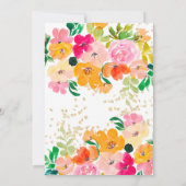 金ゴールドグリッターフローラ写真植物卒業 案内状 (裏面)