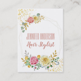 金ゴールドグリッターフローラ幾何美しいアポイントメント 予約カード