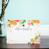 金ゴールドグリッターフローラ植物学アドバイス卒業 エンクロージャーカード