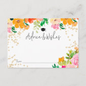 金ゴールドグリッターフローラ植物学アドバイス卒業 エンクロージャーカード (正面)