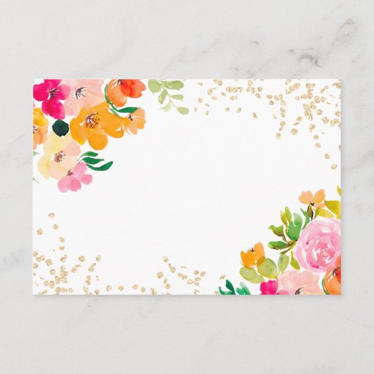 金ゴールドグリッターフローラ植物学アドバイス卒業 エンクロージャーカード (裏面)