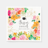 金ゴールドグリッターフローラ植物学級 スタンダードカクテルナプキン (正面)