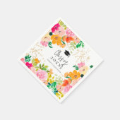 金ゴールドグリッターフローラ植物学級 スタンダードカクテルナプキン (角)