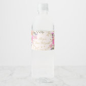 金ゴールドグリッターフローラ水カラーバス（ユダヤ教の）バル・ミツバー ペットボトルラベル (正面)