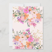 金ゴールドグリッターフローラ水彩写真卒業 案内状 (裏面)